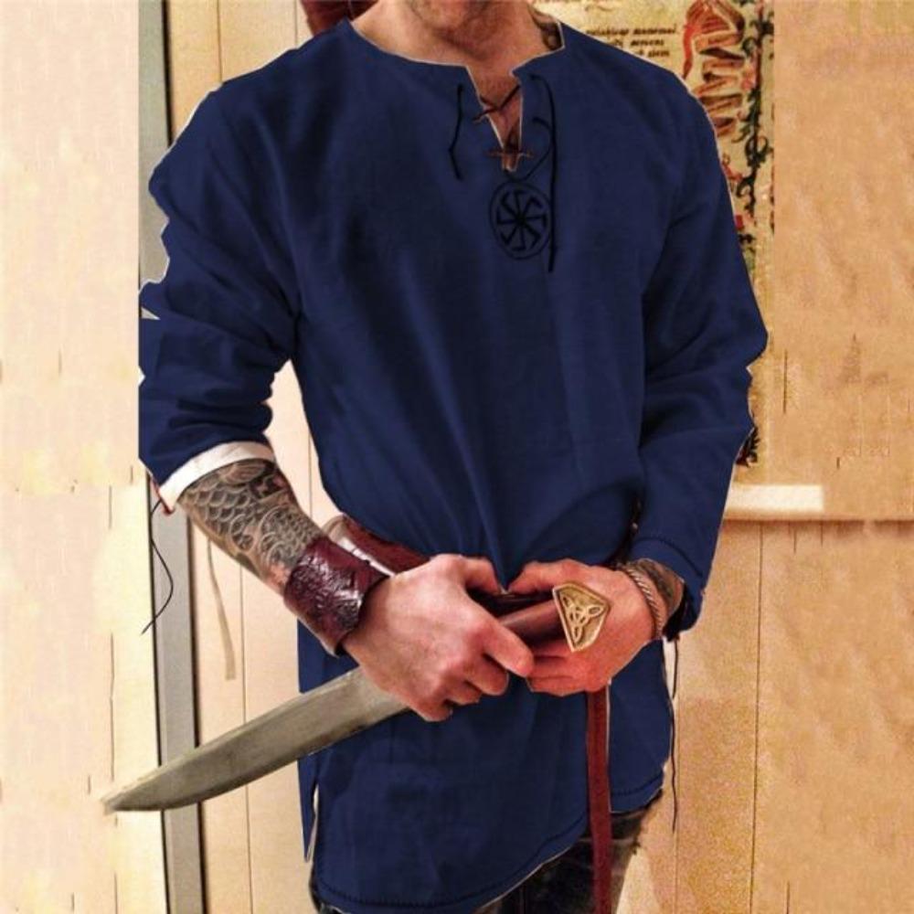 Viking Cosplay Renaissance Knight Crusader Long Sleeve Tunic S - 4XL - Image 6