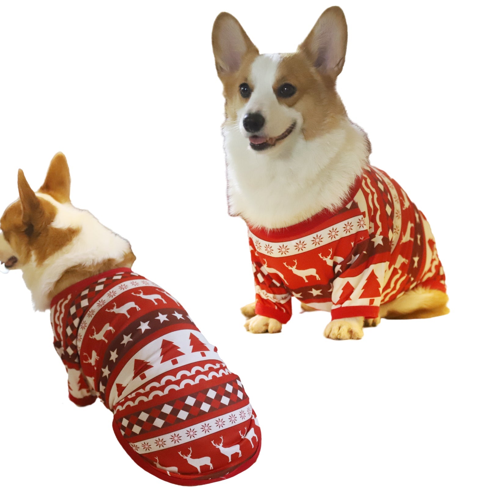 Oh Deer It's Chrismas' Letter Print top and Cute Cartoon Print Pants Family Matching Pajamas Set With Pet Pajamas - Image 10