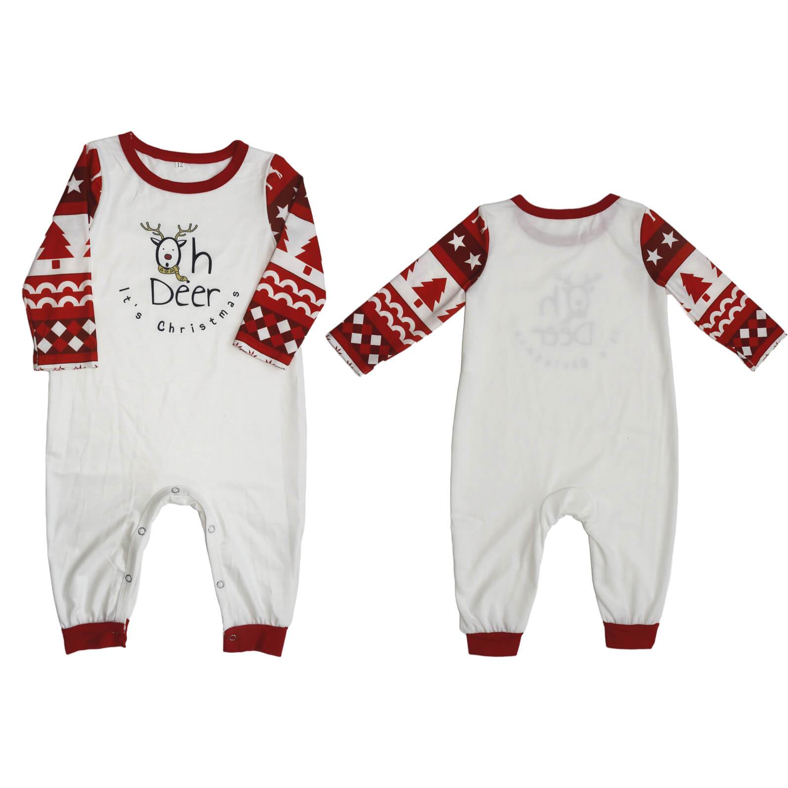 Oh Deer It's Chrismas' Letter Print top and Cute Cartoon Print Pants Family Matching Pajamas Set With Pet Pajamas - Image 11