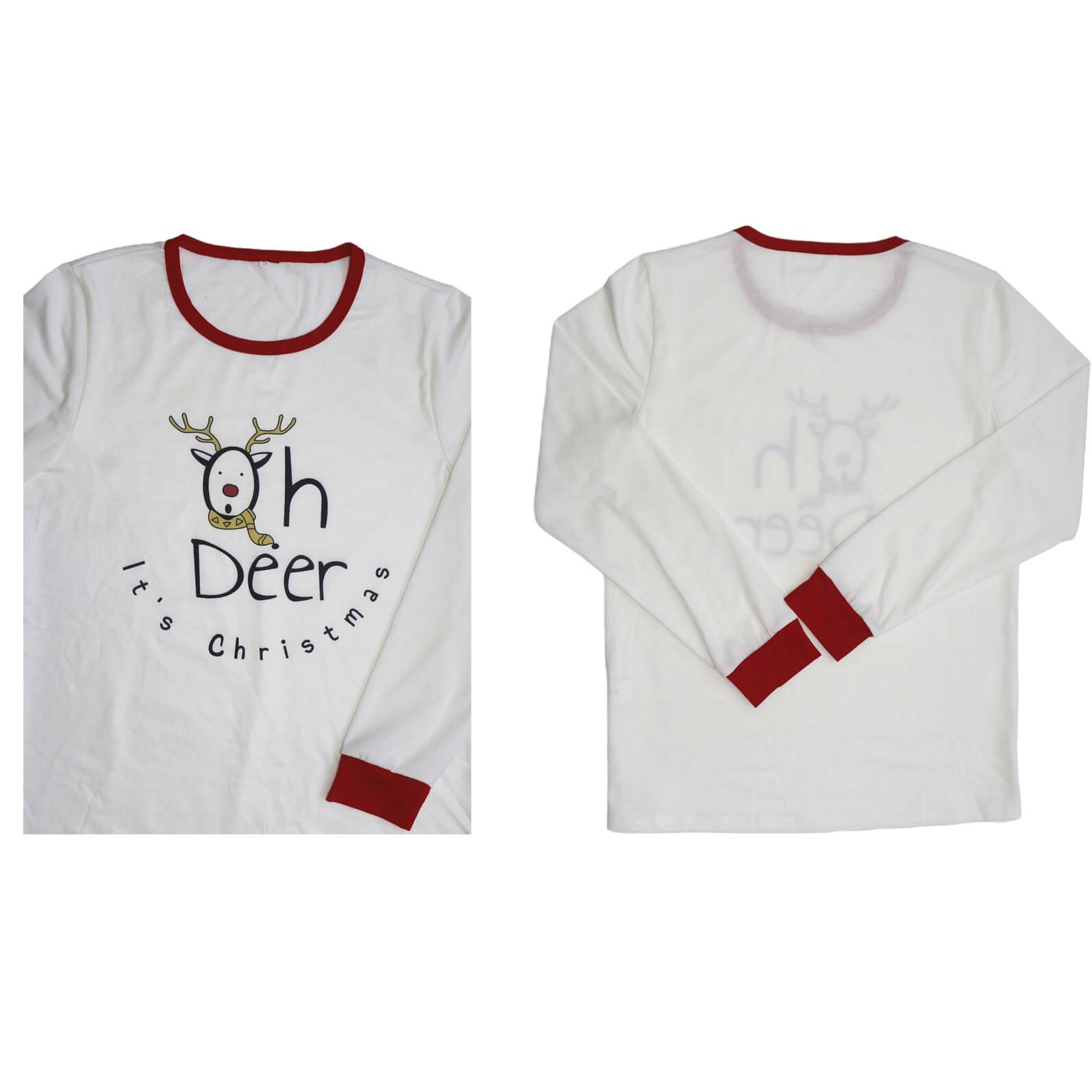 Oh Deer It's Chrismas' Letter Print top and Cute Cartoon Print Pants Family Matching Pajamas Set With Pet Pajamas - Image 8