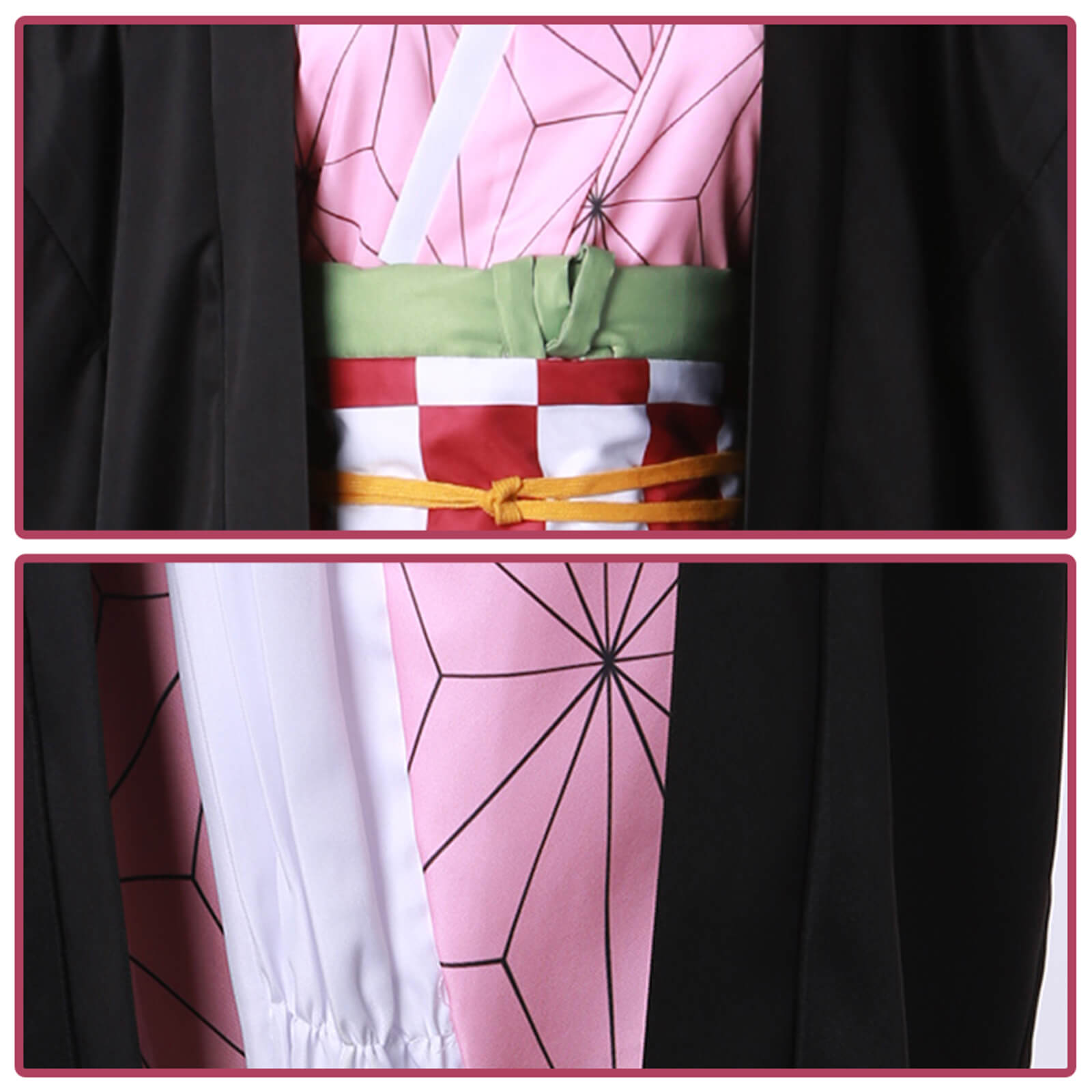 Nezuko Kamado Costume Halloween Cosplay Dress Outfit Full Set For Kids and Adult - Image 12